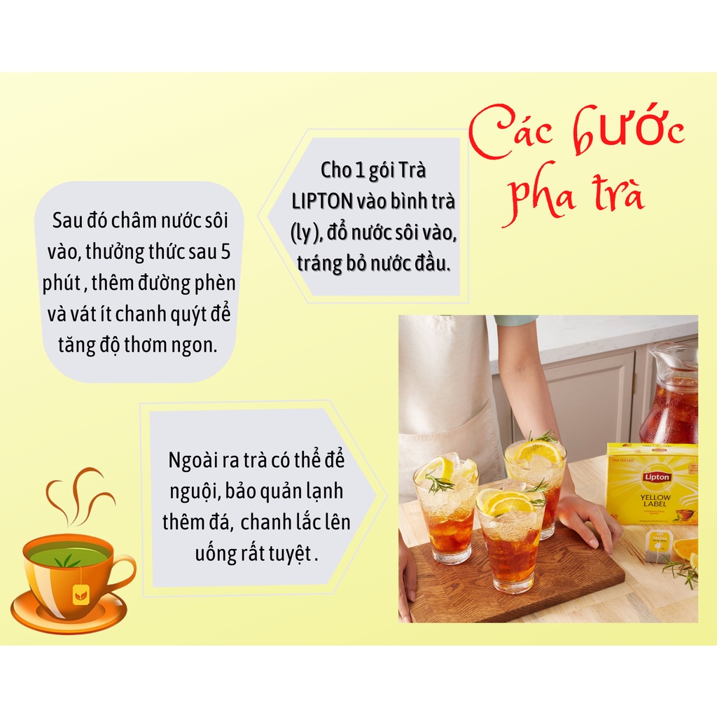 Trà lipton thảo mộc cam thảo xí muội (SET 20 gói) - Tặng kèm hộp + bình thủy tinh 500ml