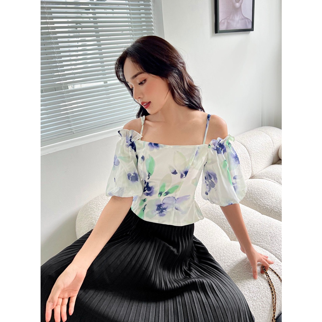 FEMEI Áo trễ vai nhún lưng dễ thương MODEL CROPTOP