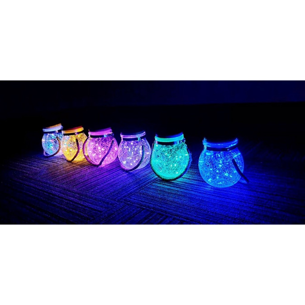 Đèn LED trang trí lọ thuỷ tinh năng lượng mặt trời, đèn LED decor quán cafe, phòng ngủ, không thấm nước, tuổi thọ cao