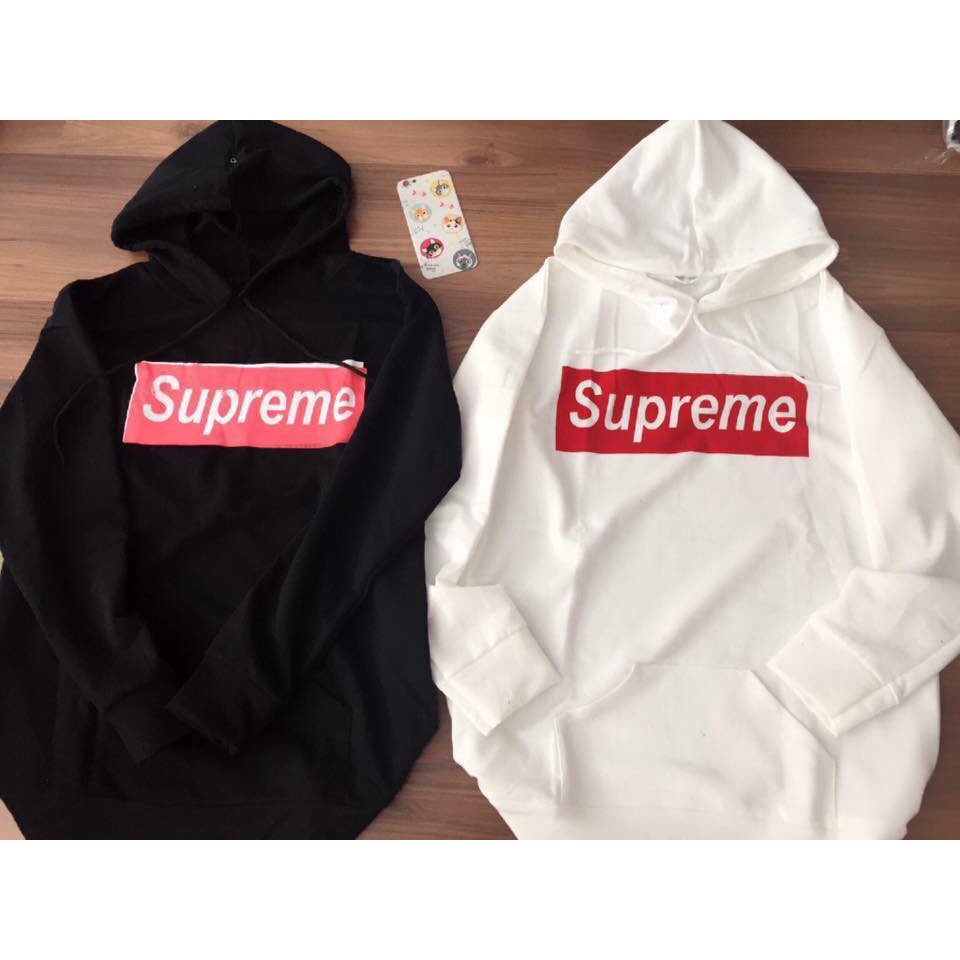 Áo nỉ nam nữ Supreme chất liệu thun da cá