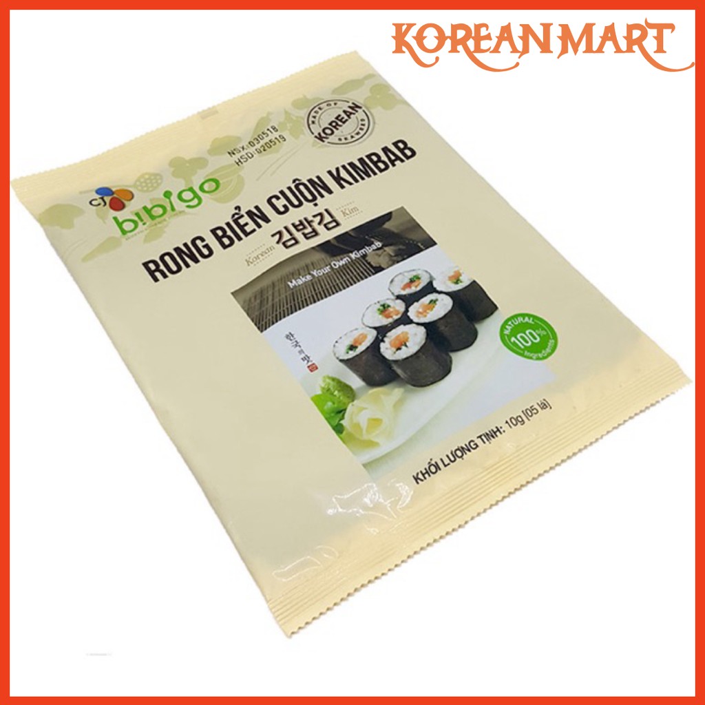 [KoreanMart] RONG BIỂN CUỘN CƠM BIBIGO 10G ( 5 LÁ )