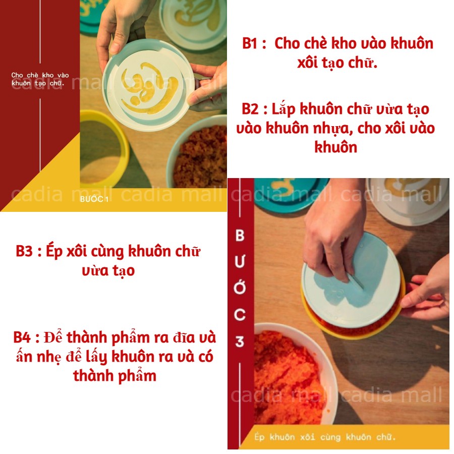 Khuôn làm xôi phúc lộc thọ , khuôn làm bánh phúc lộc thọ bằng nhựa thực phẩm cứng chịu lực an toàn vệ sinh thực phẩm