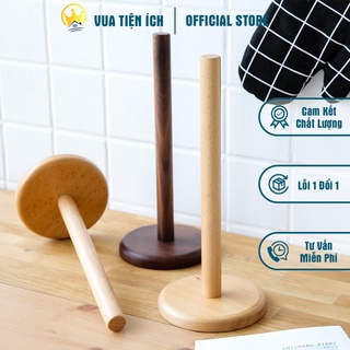 Cọc gỗ cắm giấy lau đa năng cao cấp, cột để giấy chắc chắn, cây gỗ đỡ cuộn giấy decor