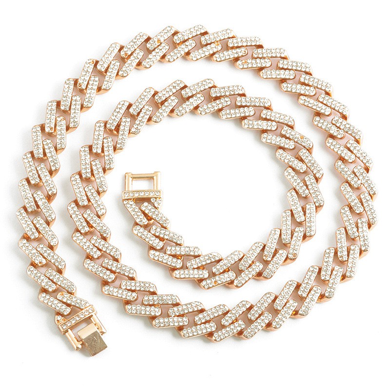 Nam Hiphop Dải Hình Cuba Vòng Cổ Hiphop Kim Cương Hợp Thời Trang Miami Big Gold Chain Rap Áo Len Dây