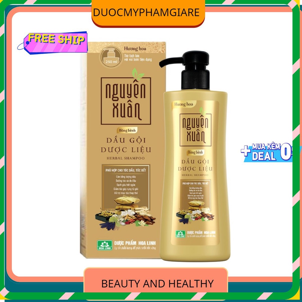 Dầu gội dược liệu Nguyên Xuân Bồng Bềnh 200ml/250ml/385ml- Ngát hương hoa, phù hợp với da đầu dầu. | BigBuy360 - bigbuy360.vn