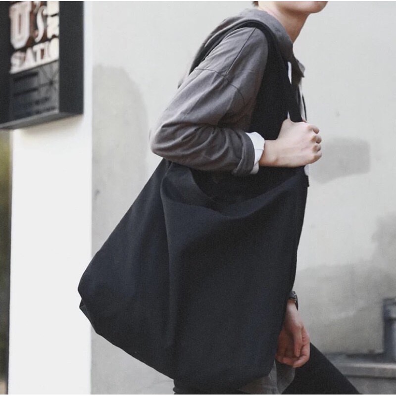 Canvas tote bag - túi đeo unisex màu đen và olive