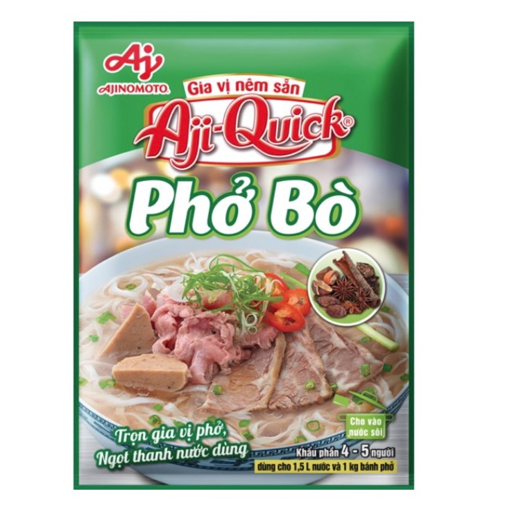 GIA VỊ NÊM SẴN PHỞ BÒ AJI-QUICK AJNOMOTO GÓI 57G