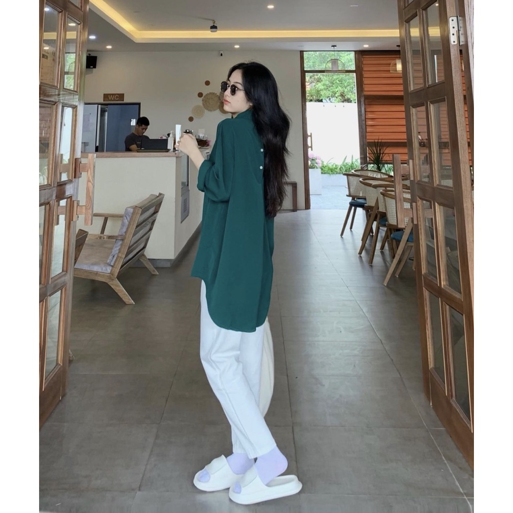 Áo sơ mi trơn vạt đuôi tôm DORA đi học đi làm cá tính Somivattom1104_P0K38