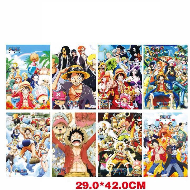 Poster One Piece Đảo Hải Tặc 8 tấm A3 tranh treo album ảnh