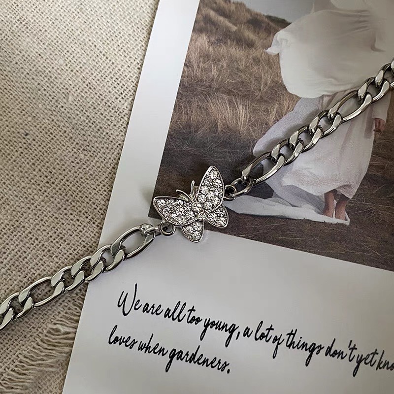 Vòng cổ nữ Choker xích Butterfly hàng Quảng Châu chất đẹp