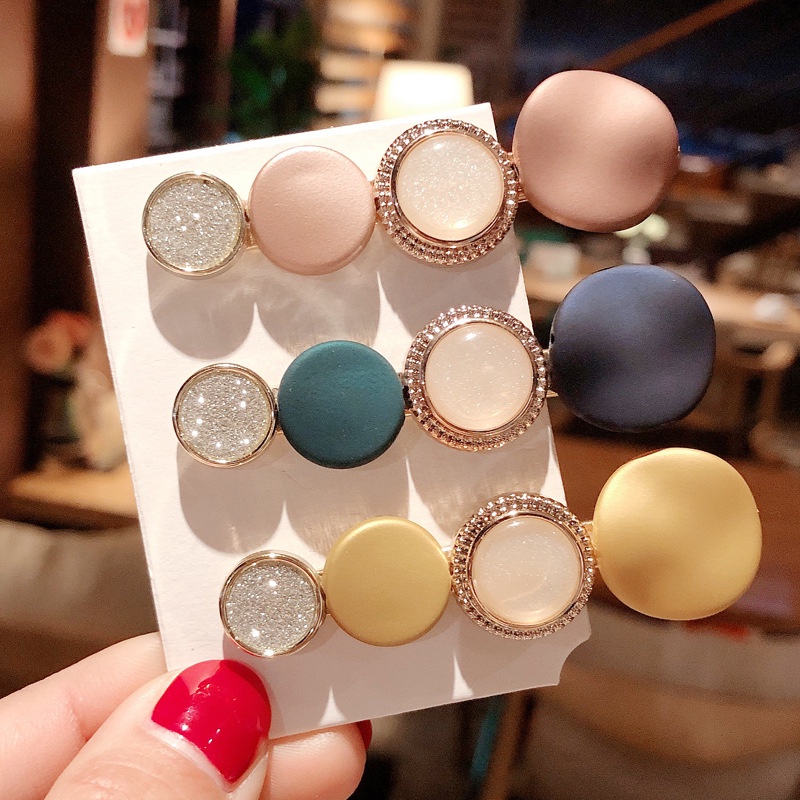 Set kẹp mái phong cách retro Hàn Quốc A6033 - Kẹp tóc kim loại nhiều màu