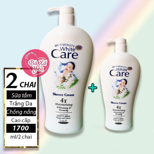 Combo 2 Chai Sữa tắm Dê White Care 4x _ 1200ml/1Chai - BX4015