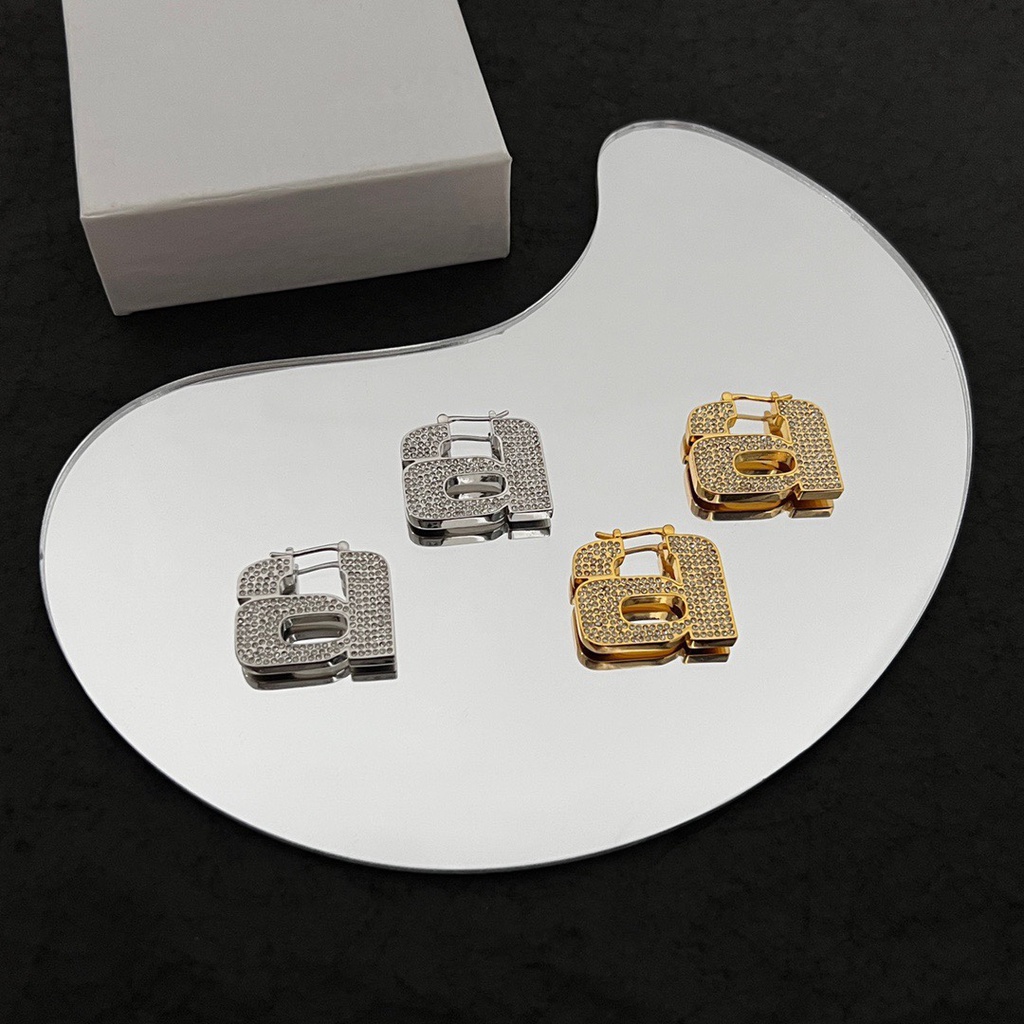 Bông Tai Mạ Bạc 926 Họa Tiết Lv Đơn Giản Sáng Tạo Thời Trang Cho Nữ