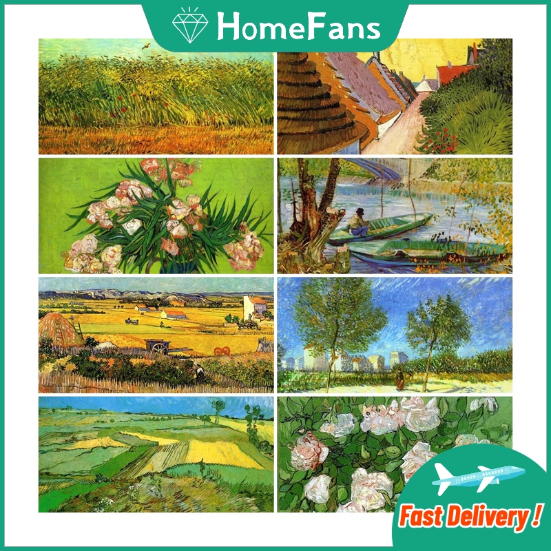 Bộ Tranh Đính Đá 5D Tự Làm Hình Phong Cảnh Van Gogh 40x30cm/50x40cm Trang Trí Nhà Cửa