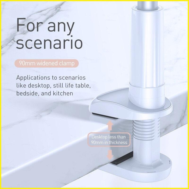 Đế kẹp điện thoại Baseus với cánh tay dài linh hoạt giữ điện thoại từ 4 inch đến 6.5 inch trên bàn , đầu giường | BigBuy360 - bigbuy360.vn