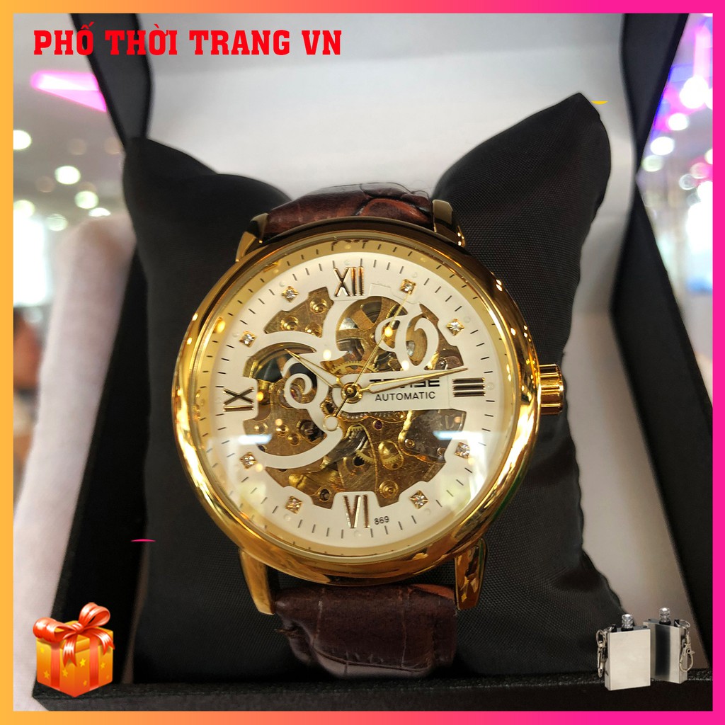 Đồng hồ , đồng hồ nam Tevise N869 Automatic, full box và thẻ bảo hành 3 năm, chống xước chống nước, dây da cao cấp