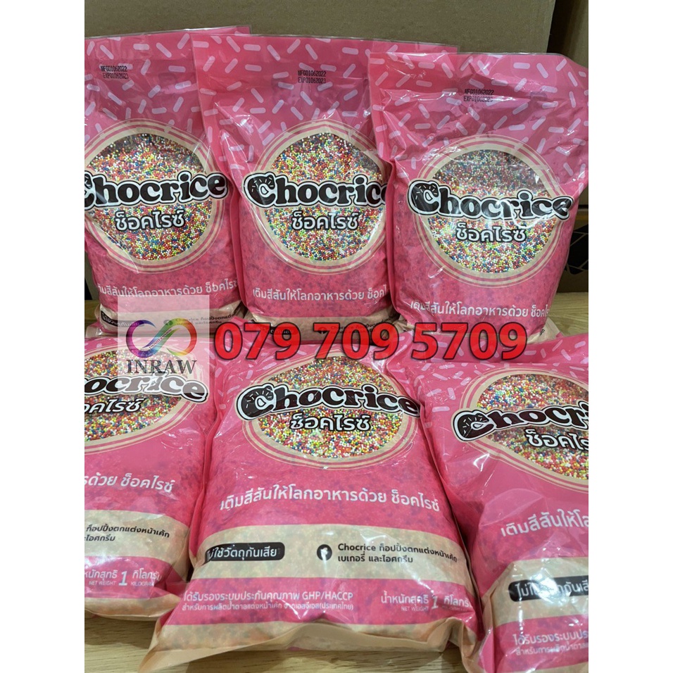 Cốm sắc màu hình vuông Chocrice  gói 1kg
