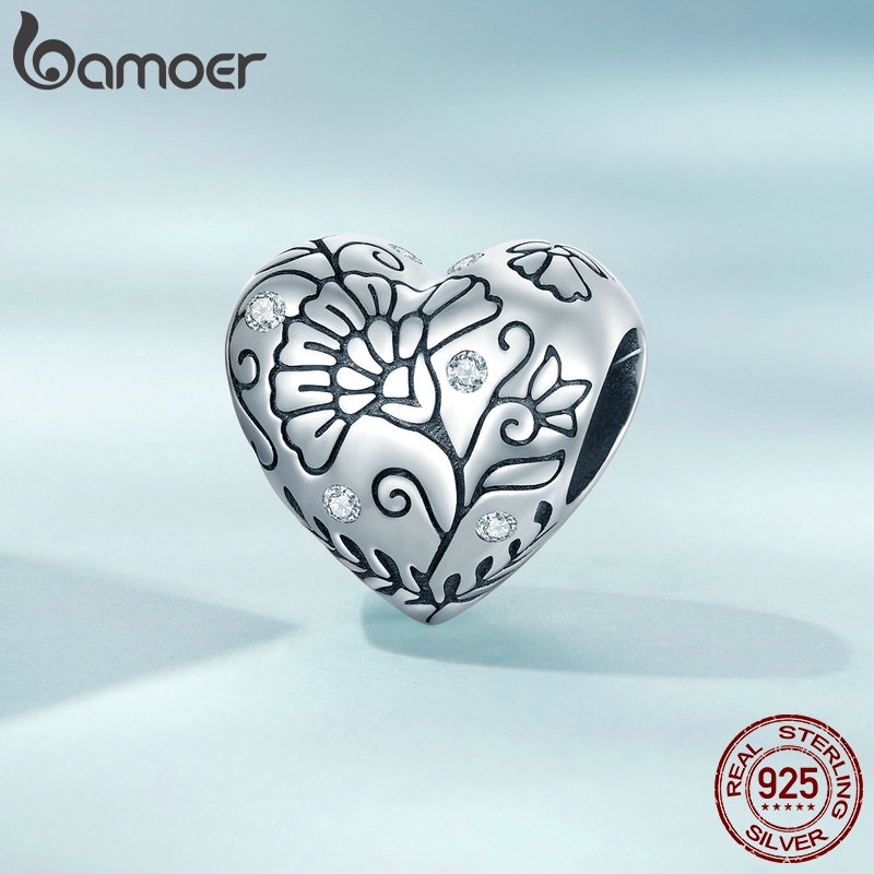 BAMOER Mặt Vòng cổ Bạc 925 Hình Trái Tim