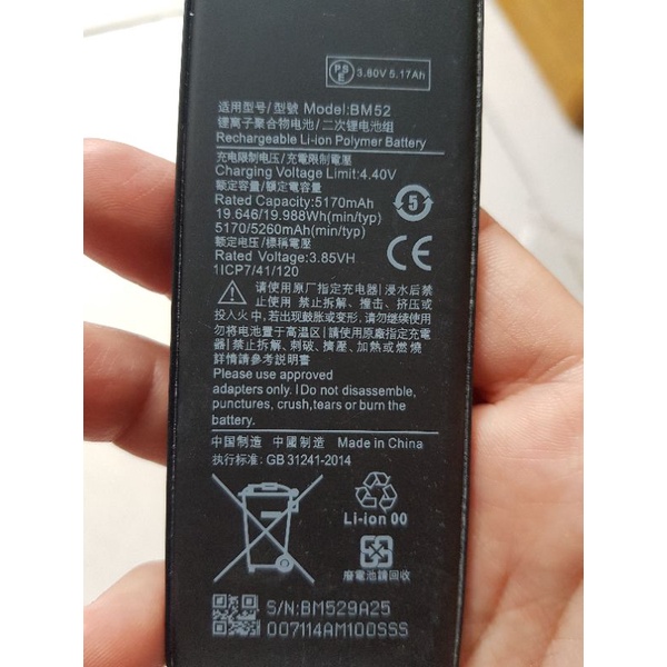 Pin Xiaomi Mi Note 10 Lite , mã pin BM52