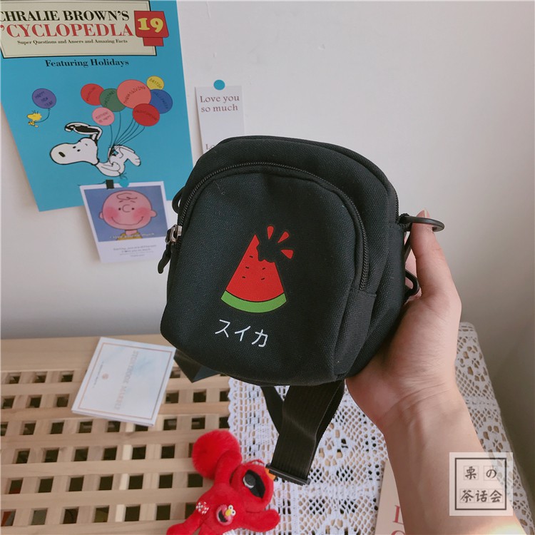 Túi đeo chéo mini fruit 4 màu sắc trái cây dâu bơ cute