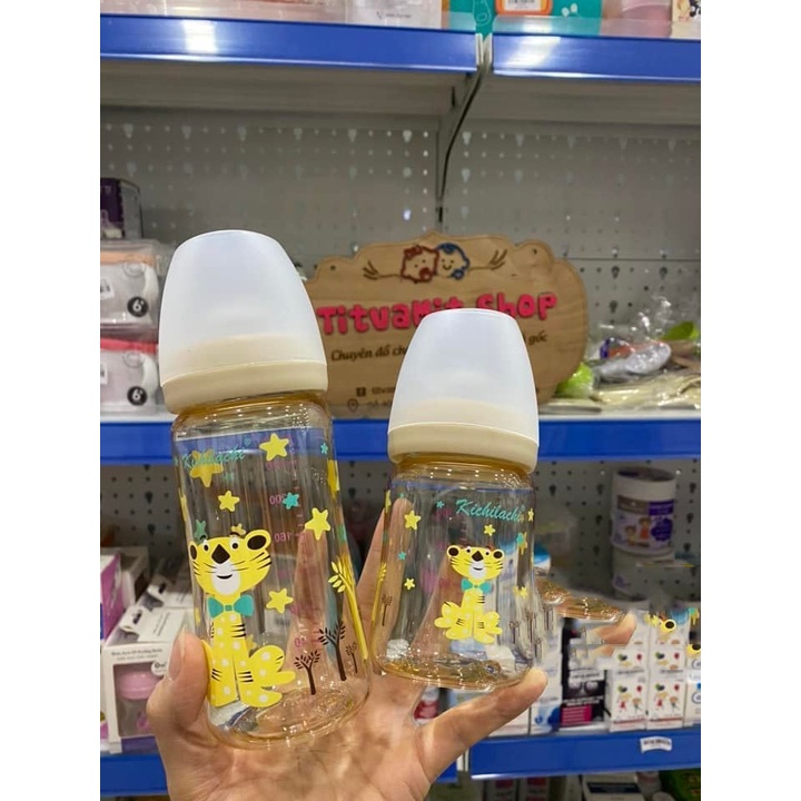 [CÓ CẢM BIẾN NHIỆT] Bình Sữa Kichilachi Cổ Rộng, Bình sữa Kichilachi Nhựa PPSU 170ml/270ml