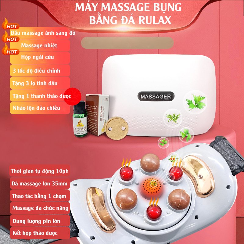 Máy Massage Bụng, Đai Massage Đánh Tan Mỡ Bụng Cao Cấp Có Đèn Hồng Ngoại