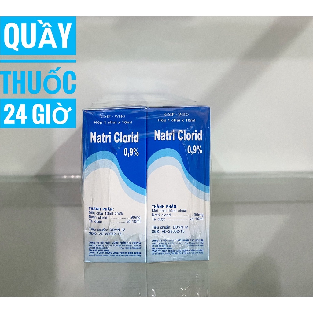 10 lọ nước muối sinh lý Natri Clorid 0,9% Vidipha
