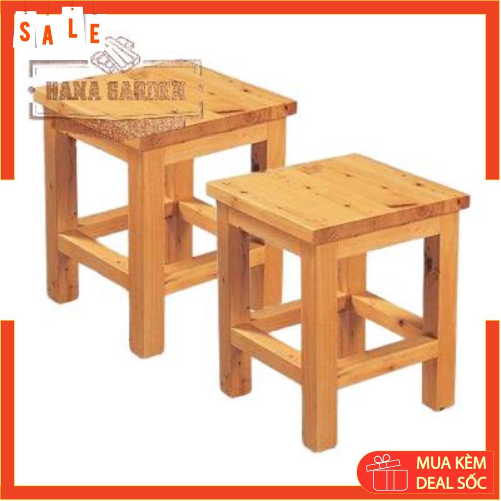 [COMBO 2 GHẾ LÙN] GHẾ ĐÔN (LÙN) GỖ CAO SU GHÉP MINI 30X30X30CM