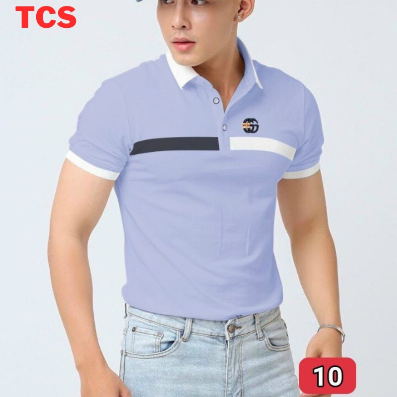 Áo thun nam cao.áo phông màu đen ngắn tay có cổ in hình chất cotton mát mềm mịn cao cấp thời trang giá rẻ TCS | BigBuy360 - bigbuy360.vn