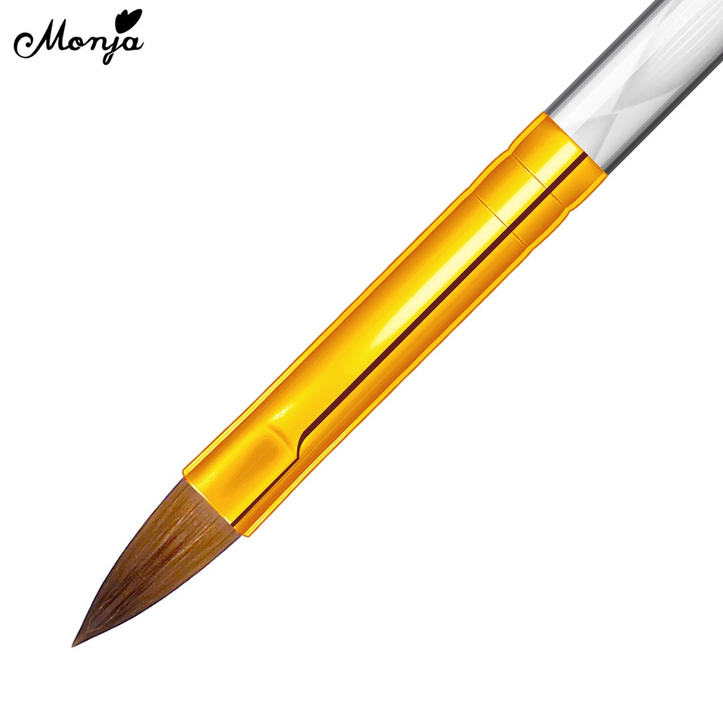 [Hàng mới về] Cọ Vẽ Khắc Họa Tiết Hoa Trang Trí Móng Nghệ Thuật Monja Bột Acrylic Lỏng Tay Cầm Màu Trắng