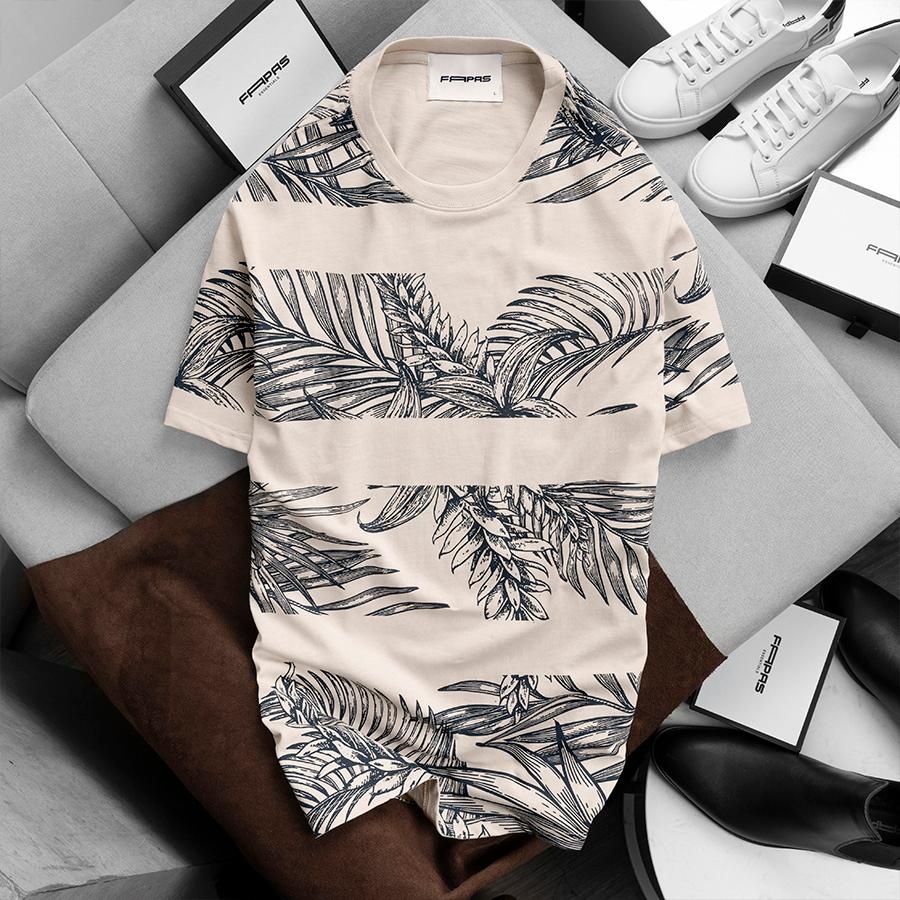 Áo Thun NamTropical Họa Tiết Nhiệt Đới Chất Vải Cotton Mềm Mịn Thấm Hút Tốt Form Regular - FAPAS