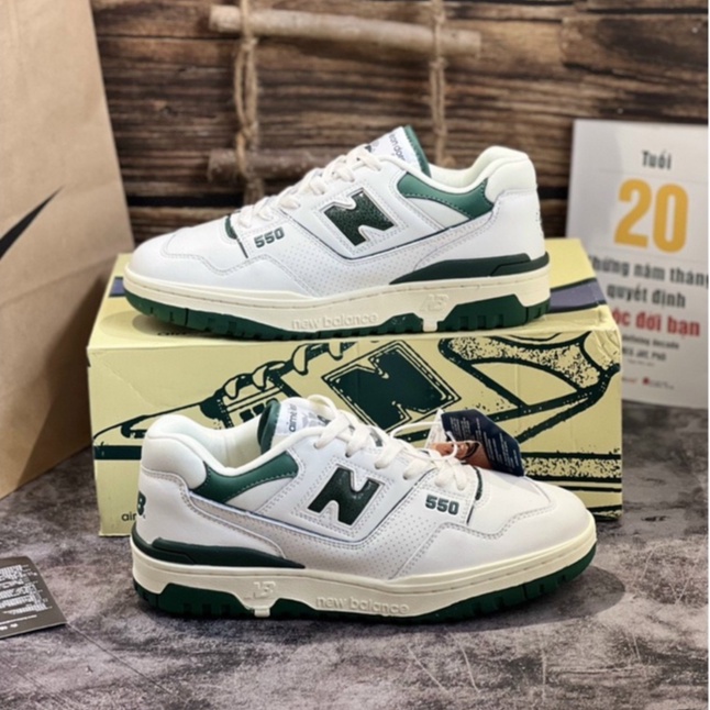 Giày Thể Thao Nam Nữ New Blance, Nb550 EverGreen. Full phụ kiện.