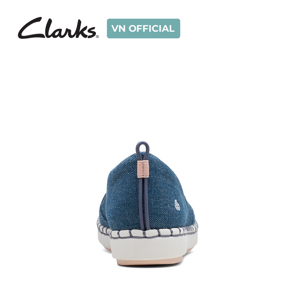 Giày lười nữ CLARKS Step Glow Slip màu xanh Denim
