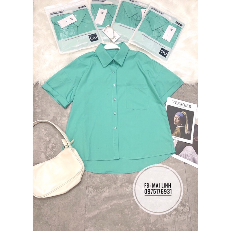 ⚡️BÁN SỈ⚡️Áo sơmi basic màu xanh mint bạc hà