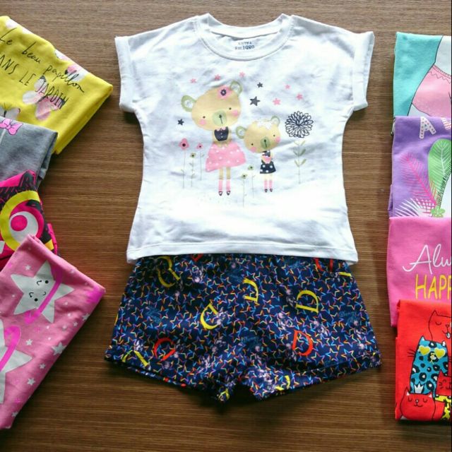 Combo bộ bé gái quần kaki thun