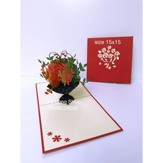 Chậu Hoa 1 - Flower  - Thiệp 3D