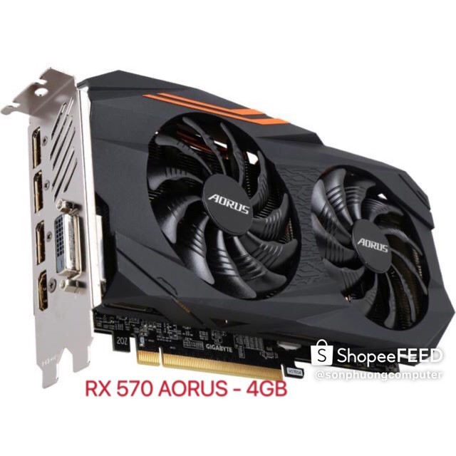 Card màn hình máy tính RX570Aorus 4Gb 95