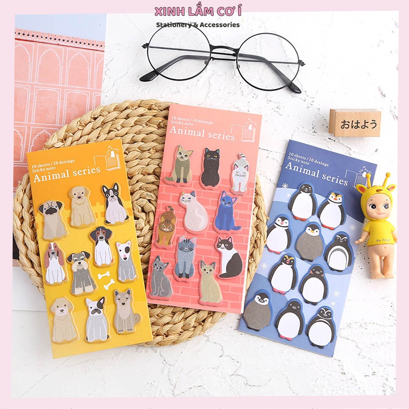 Set Giấy Note Sticker Note Động Vật Siêu Dễ Thương [Xinh Lắm Cơ Í]