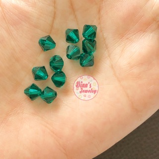 COMBO 10 Hạt Pha Lê Swarovski 5328 - Size 6mm  - Màu 205 Emerald