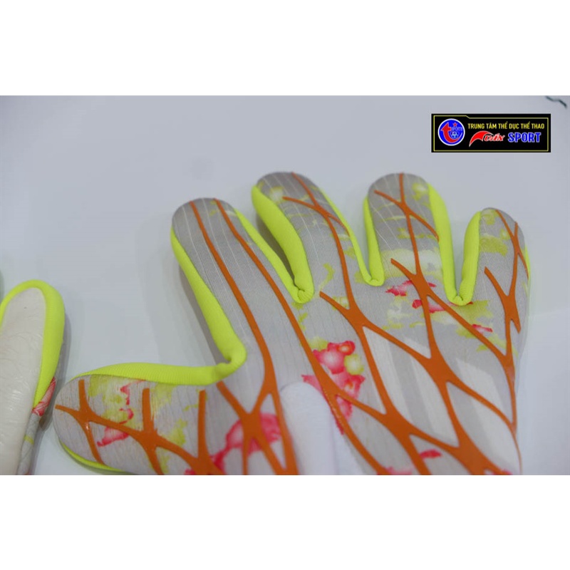 Găng Tay thủ môn X GL PRO (không xương) - trắng cam xanh(size 8-9-10)