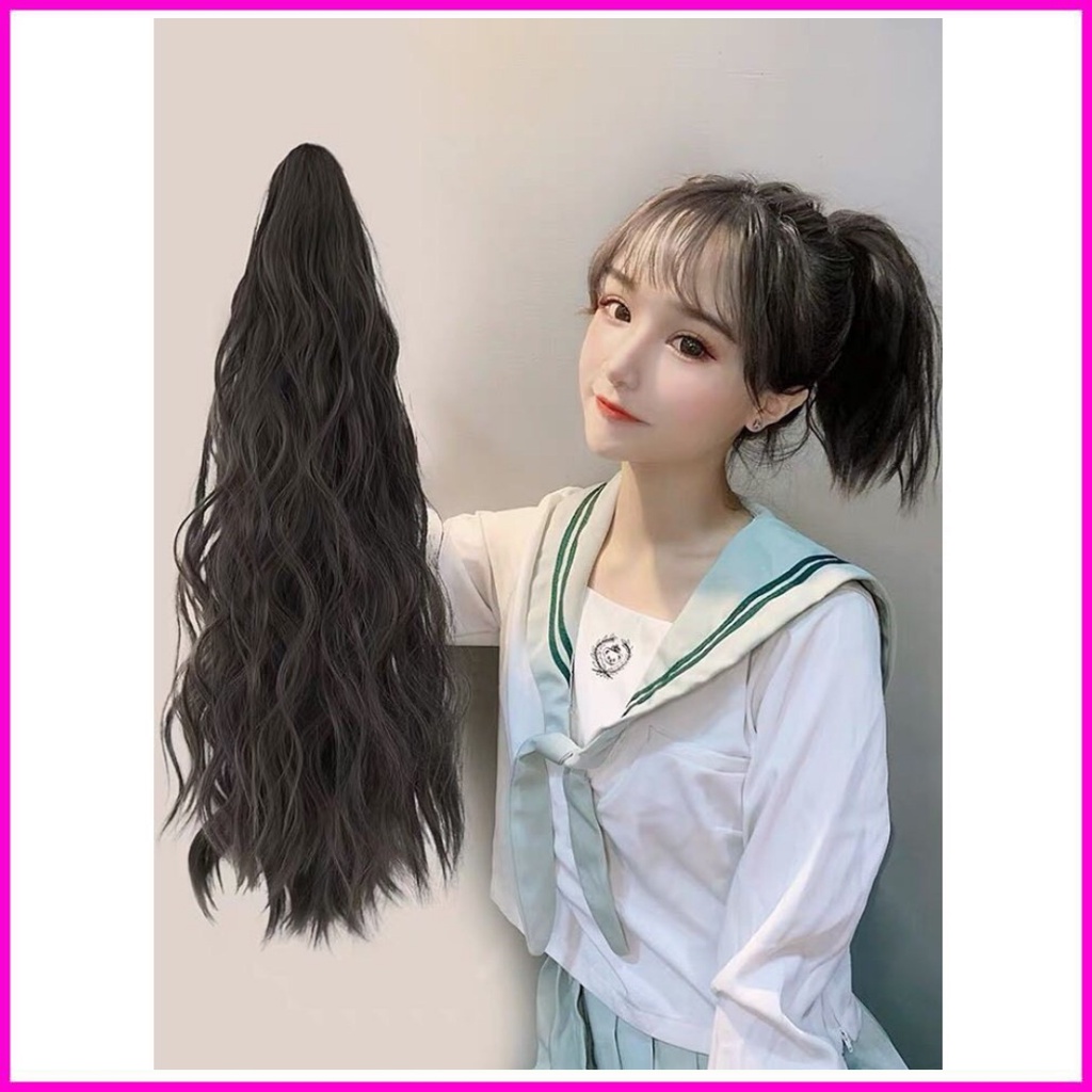 Tóc giả nữ ngoặm ngoạm xù dài 50cm chất sợi tơ cao cấp kèm ảnh thật
