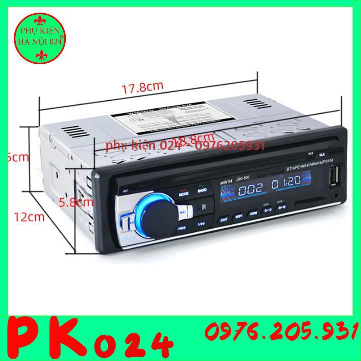 Máy Nghe Nhạc Bluetooth Xe Hơi Mp3 Kèm Đài Radio Rảnh Tay JSD-520