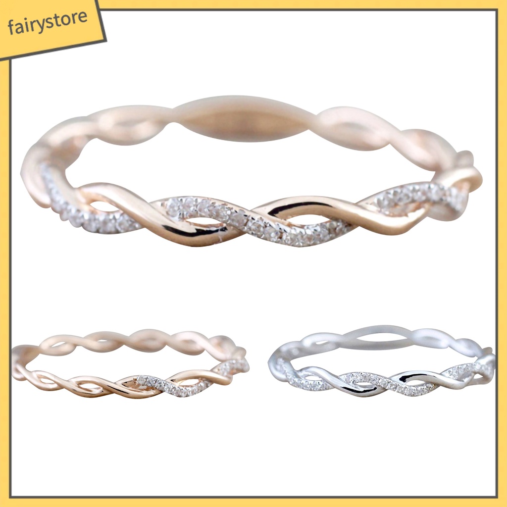 Nhẫn Đính Hôn Đính Đá Nhân Tạo Thời Trang Dành Cho Nữ