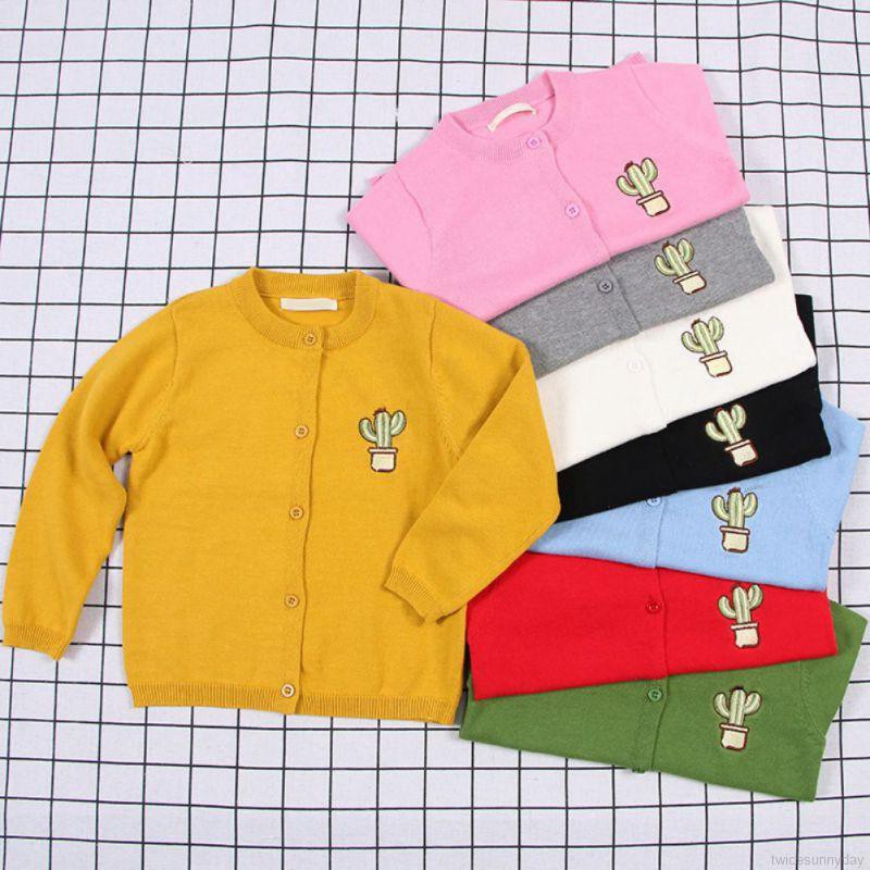 Áo khoác Cardigan họa tiết xương rồng cho bé