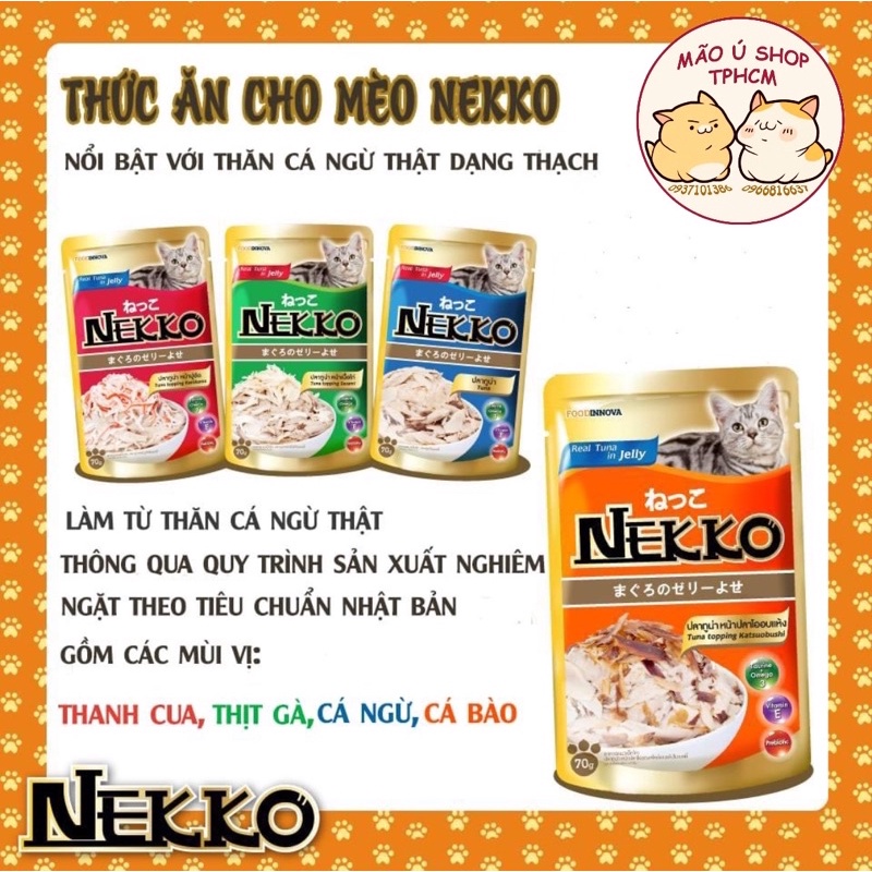 NEKKO PATE CHO MÈO GÓI 70G-NHIỀU VỊ