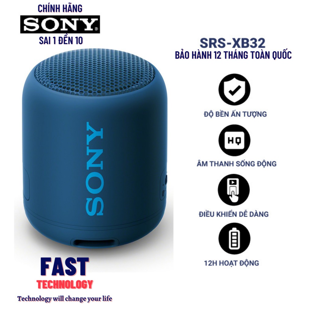 Loa bluetooth mini Sony SRS-XB12 extra bass chính hãng bảo hành toàn quốc