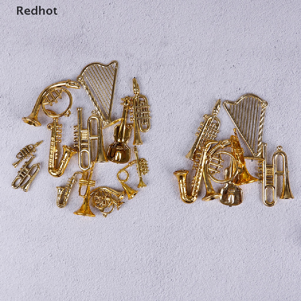 &lt; Redhot &gt; Nhạc Cụ Treo Trang Trí Cây Thông Noel Mini Bằng Nhựa Màu Vàng