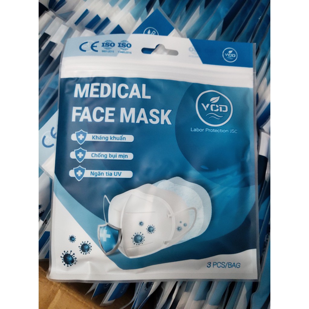Khẩu trang 4 lớp kháng khuẩn VCD (bịch zip/3 cái) | BigBuy360 - bigbuy360.vn