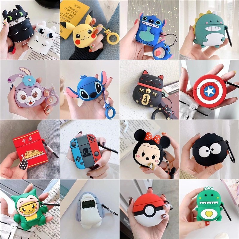 Vỏ Bảo Vệ Hộp Sạc Tai Nghe Bluetooth Apple Airpods Pro 3 1/2 Android I12 Inpods 12 Bằng Silicone Mềm