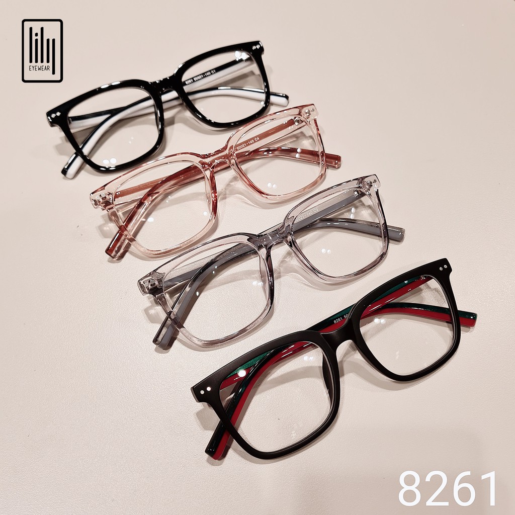 Gọng kính cận nam nữ Lilyeyewear mắt vuông chất liệu nhựa dày dặn chắc chắn thời trang 8261 | BigBuy360 - bigbuy360.vn